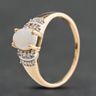 Pre-Owned 9ct Yellow Gold Opal & White Zircon Cluster Ring 41104815