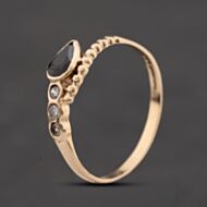 Pre-Owned 9ct Yellow Gold Sapphire & Cubic Zirconia Crossover Dress Ring 41104822