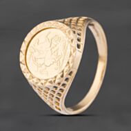 Pre-Owned 9ct Yellow Gold George And Dragon Coin Ring 41104871