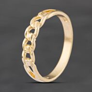 Pre-Owned 9ct Yellow Gold Openwork Curb Signet Ring 41104874