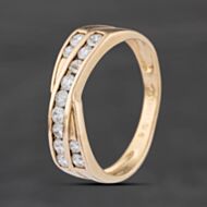 Pre-Owned 9ct Yellow Gold Cubic Zirconia Crossover Ring 41104899