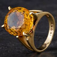 Pre-Owned 14ct Yellow Gold Unknown Large Oval Solitaire Ring 4110713