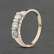 Pre-Owned 18ct White Gold 0.79ct Brilliant Cut Tension Set Three Stone Ring 411202158048