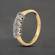 Pre-Owned Vintage Yellow Gold Diamond Five Stone Ring 41121016