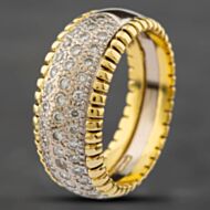 Pre-Owned 18ct Two Colour Gold Diamond Pave Set Dress Ring 41121149