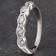 Pre-Owned 18ct White Gold 0.65ct Brilliant Cut Diamond Five Stone Ring 4112127