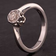 Pre-Owned 18ct White Gold 0.45ct Illusion Set Diamond Solitaire Ring 4112857