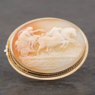 Pre-Owned 9ct Yellow Gold Cameo Oval Brooch 41131005