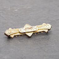Pre-Owned Vintage 9ct Yellow Gold Leaf Patterned Brooch 41131085