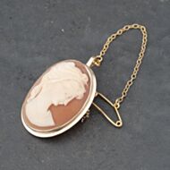 Pre-Owned Vintage Yellow Gold Cameo Oval Brooch 41131101