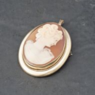 Pre-Owned Vintage Yellow Gold Cameo Oval Brooch 41131110