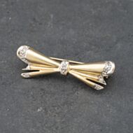 Pre-Owned Vintage Yellow Gold Diamond Set Bow Brooch 41131113