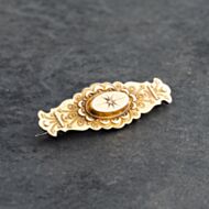 Pre-Owned Antique Yellow Gold Diamond Ornate Mouning Brooch 41131129