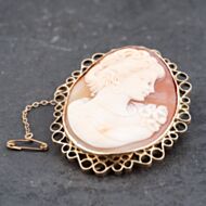 Pre-Owned Vintage Yellow Gold Cameo Oval Brooch 41131135