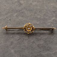 Pre-Owned Antique Yellow Gold Diamond Bar Brooch 41131172