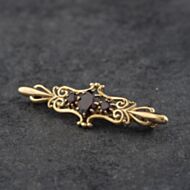 Pre-Owned 9ct Yellow Gold Garnet Set Brooch 41131177