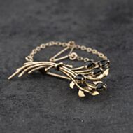 Pre-Owned 9ct Yellow Gold Sapphire Set Flower Spray Brooch 41131180