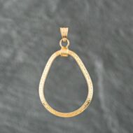 Pre-Owned 18ct Yellow Gold Open Pear Shaped Greek Key Loose Pendant 41141009