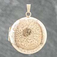 Pre-Owned Vintage 9ct Yellow Gold Foliate Engraved Locket Loose Pendant 41141202