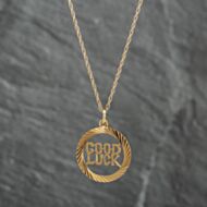 Pre-Owned 9ct Yellow Gold Round Good Luck Pendant & 22 Inch Prince Of Wales Chain 41141657