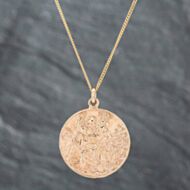 Pre-Owned 9ct Yellow Gold Large St Christopher Pendant & 18 Inch Curb Chain 41141832