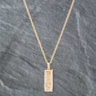 Pre-Owned 9ct Yellow Gold Ingot Pendant & 20 Inch Prince Of Wales Chain 41142095