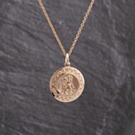 Pre-Owned 9ct Rose Gold St Christopher Pendant & 18 Inch Trace Chain 41142143