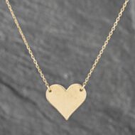 Pre-Owned Yellow Gold Plain Heart Pendant & 16 Inch Trace Chain 41142217