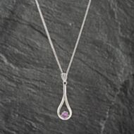 Pre-Owned 9ct White Gold Pink Cubic Zirconia Set Earrings & 18 Inch Foxtail Jewellery Set 41142292