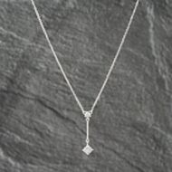 Pre-Owned 18ct White Gold Diamond Set Earrings & 16 Inch Trace Jewellery Set 41142294