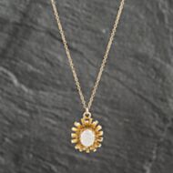 Pre-Owned 9ct Yellow Gold Opal Spray Pendant & 18 Inch Trace Chain 41142366