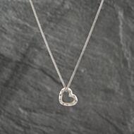 Pre-Owned 9ct White Gold 0.05ct Diamond Rubover Set Pendant & 16 Inch Curb Chain 41142378