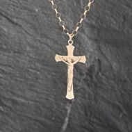 Pre-Owned 9ct Yellow Gold Large Crucifix Cross Pendant & 20 Inch Belcher Chain 41142411