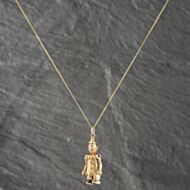 Pre-Owned 9ct Yellow Gold Clown Pendant & 18 Inch Box Chain 41142550