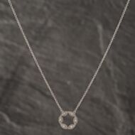 Pre-Owned 9ct White Gold 0.13ct Diamond Open Star Gemstone Pendant & 16 Inch Trace Chain 41142560