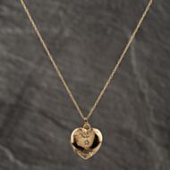 Pre-Owned 9ct Yellow Gold Diamond Heart Locket Pendant & 18 Inch Prince Of Wales Chain 41142566