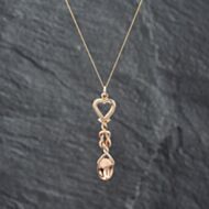 Pre-Owned Clogau 9ct Two Colour Gold Love Spoon Pendant & 18 Inch Curb Chain 41142622