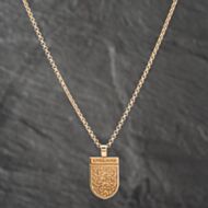 Pre-Owned 9ct Yellow Gold England Three Lions Football Pendant & 19 Inch Belcher Chain 41142641