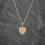 Pre-Owned 9ct Yellow Gold Heart Locket Pendant & 20 Inch Trace Chain 41142669
