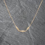 Pre-Owned 9ct Yellow Gold Triple Square Barrel Style Pendant & 16 Inch Belcher Chain 41142673