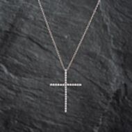 Pre-Owned 18ct White Gold 0.30ct Brilliant Cut Diamond Cross Pendant & 19 Inch Trace Chain 41142676