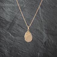 Pre-Owned 9ct Yellow Gold Engraved Pear Shaped Locket Pendant & 18 Inch Prince Of Wales Chain 41142722