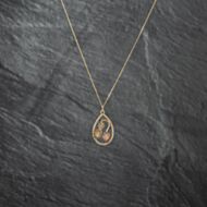 Pre-Owned 9ct Three Colour Gold Pear Shaped Black Hills Vine Pendant & 18 Inch Curb Chain 41142729