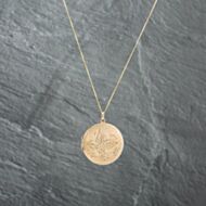 Pre-Owned 9ct Yellow Gold Round Hand Engraved Locket Pendant & 18 Inch Curb Chain 41142735