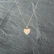 Pre-Owned 9ct Two Colour Gold Heart Flower Locket Pendant & 18 Inch Curb Chain 41142743