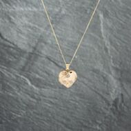 Pre-Owned 9ct Two Colour Gold Heart Flower Pattern Locket Pendant & 18 Inch Curb Chain 41142748