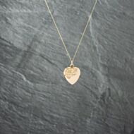 Pre-Owned 9ct Yellow Gold Heart Engraved Locket Pendant & 18 Inch Curb Chain 41142750