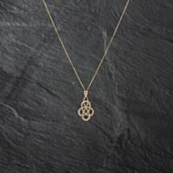 Pre-Owned Yellow Gold Celtic Knot Pendant & 18 Inch Curb Chain 41142794