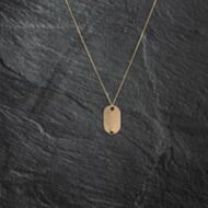 Pre-Owned 9ct Yellow Gold Gold Bar Style Tag Pendant & 18 Inch Curb Chain 41142797