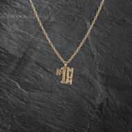 Pre-Owned 9ct Yellow Gold Textured Number One Mum Pendant & 20 Inch Prince Of Wales Chain 41142801